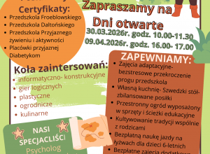 Zapraszamy do naszego przedszkola
