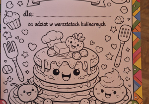 Dyplom małego kucharza do pokolorowania