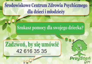 Środowiskowe Centrum Zdrowia Psychicznego Dzieci i Młodzieży - ulotka