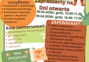Plakat, na którym opisane jest nasze przedszkole